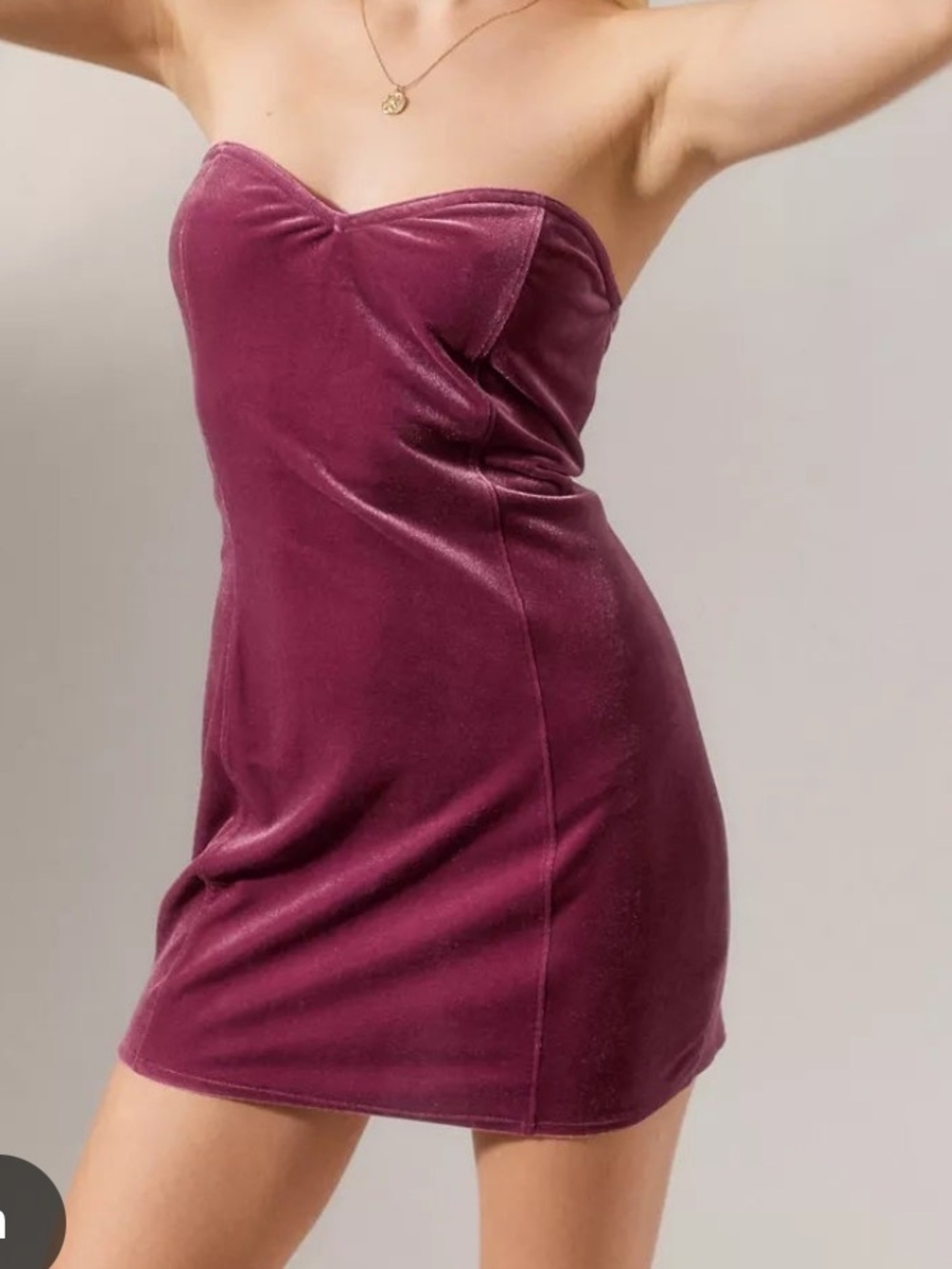 Urban Outfitters Light Before Dark Diane Velour Maroon Mini Dress Women’s Small